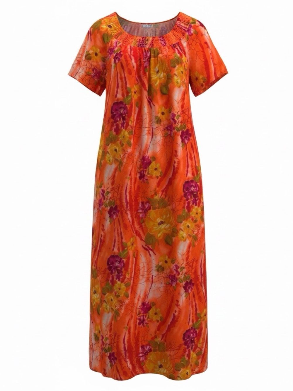 Made in HAWAII Vintage 70’s Bright Floral Maxi Dress Size 12